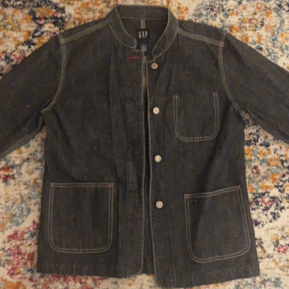 Blue  jean jacket w/ red stitching